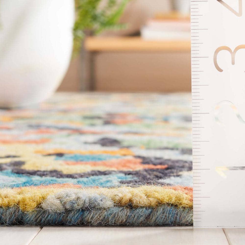 SAFAVIEH Blossom Everitt Floral Wool Area Rug, Blue/Multi, 8' x 10'