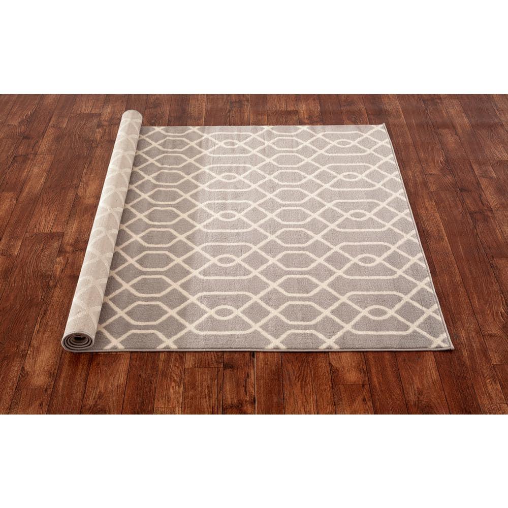 World Rug Gallery  Modern Trellis Pattern Area Rug Brown 5' x 7' 5' x 8', 6' Runner Indoor Living Room, Bedroom, Dining Room Rectangle Modern &