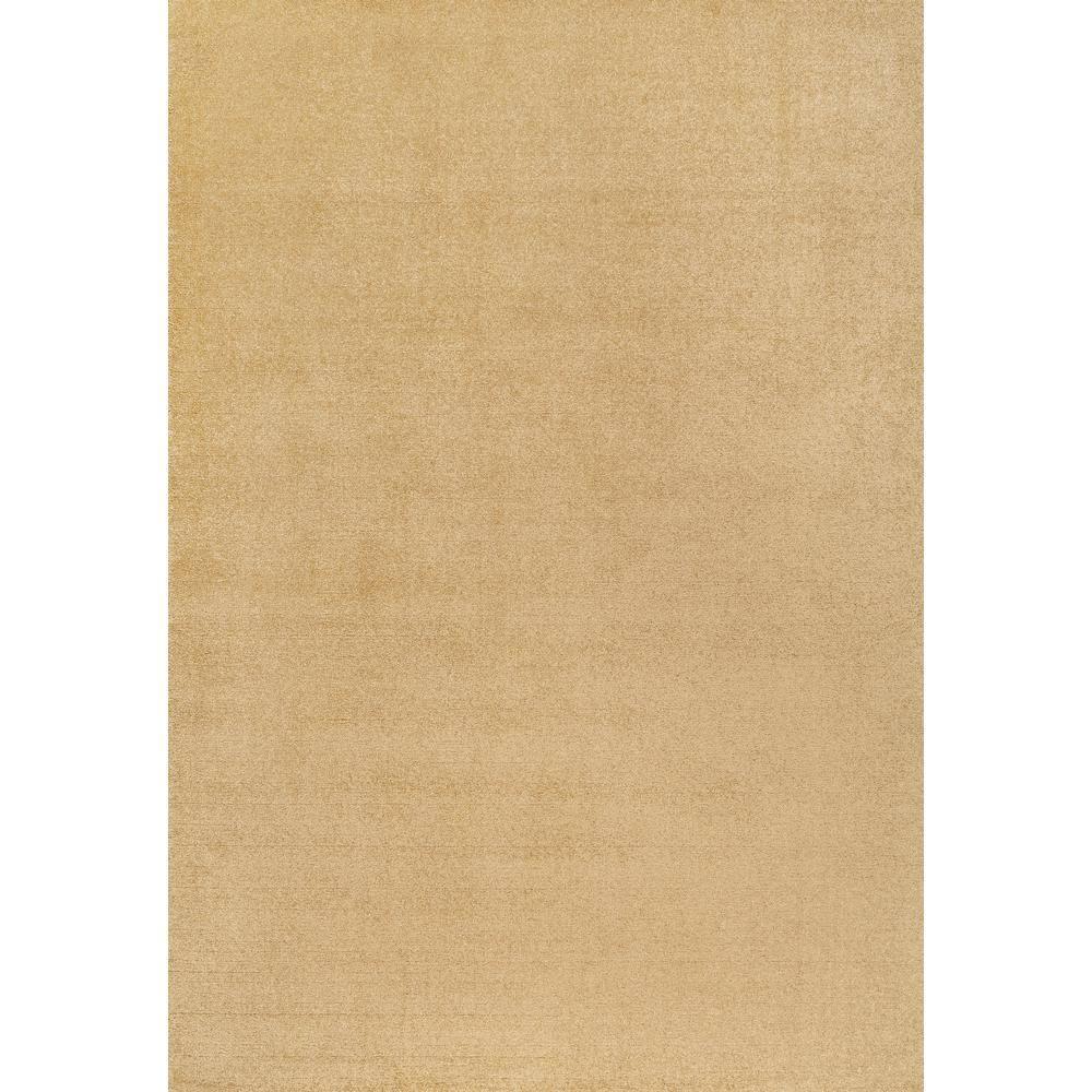 8'x10' Haze Solid Low-Pile Area Rug, Mustard - JONATHAN Y