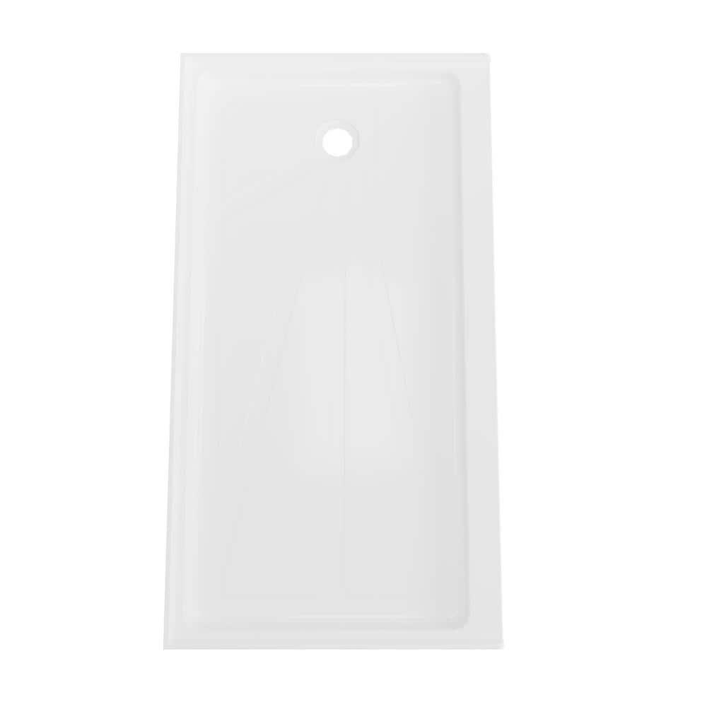 CKB 60 in. L x 32 in. W Right Drain Shower Base, Single Threshold Shower Pan with Slip Resistant Textured Surface, White