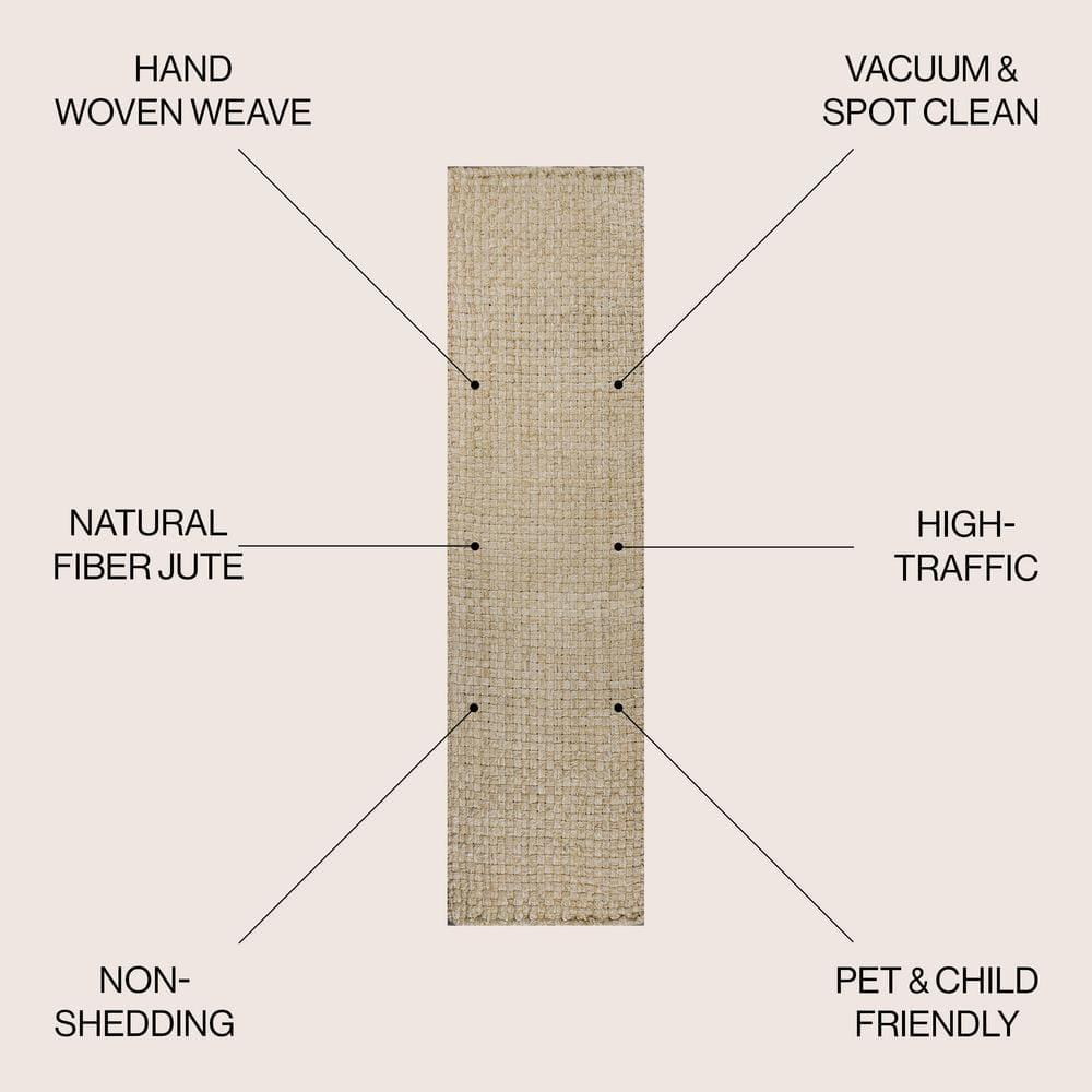 JONATHAN Y Estera Hand Woven Boucle Chunky Jute Ivory 2 ft. x 8 ft. Runner Rug