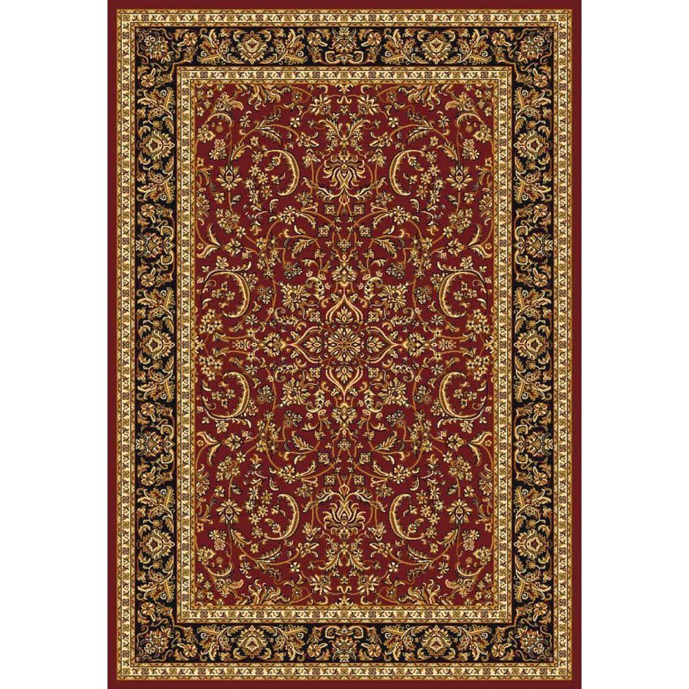 Radici Usa Noble Area Rug 1318 Burgundy Bordered Medallion 5' 5" x 8' 3" Rectangle