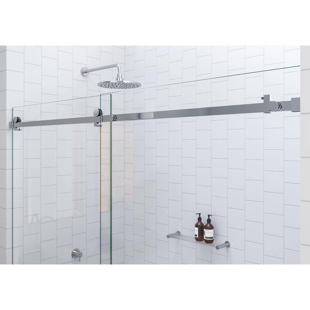 Astro 56 in. - 60 in. x 60 in. Frameless Sliding Bathtub Door