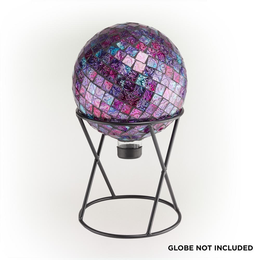 Alpine Corporation 10" x 11" Metal Gazing Globe Display Stand, Black