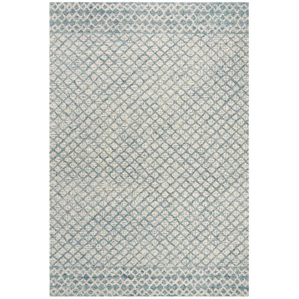 Abstract ABT203 Handmade Indoor Area Rug - Blue/Ivory - 8'x10' - Safavieh