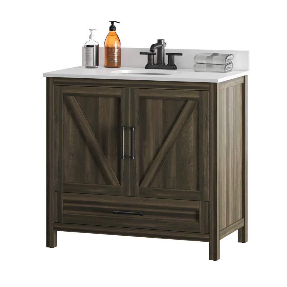 Twin Star Home 36" Single Bathroom Vanity, Canyon Lake Pine