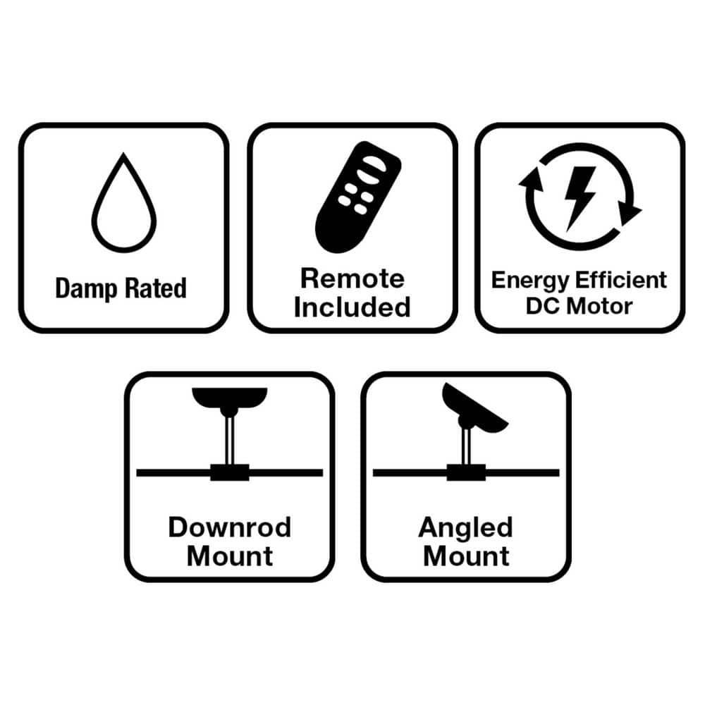 Home Decorators Collection Tager 72 in. Indoor/Outdoor Matte Black Smart Ceiling Fan with Remote Control Powered by Hubspace