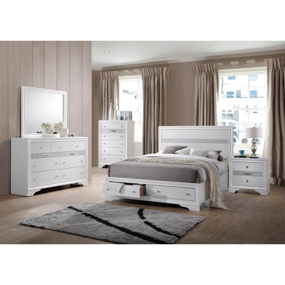 Catherine - Queen Platform Storage Bed, with 2 Drawer in the Footboard