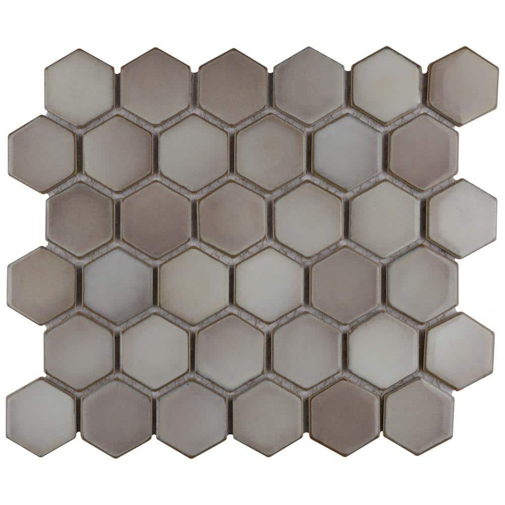 Merola Tile Hudson Due 2" Hex 10-7/8 " x 12-5/8 " Porcelain Mosaic Floor and Wall Tile