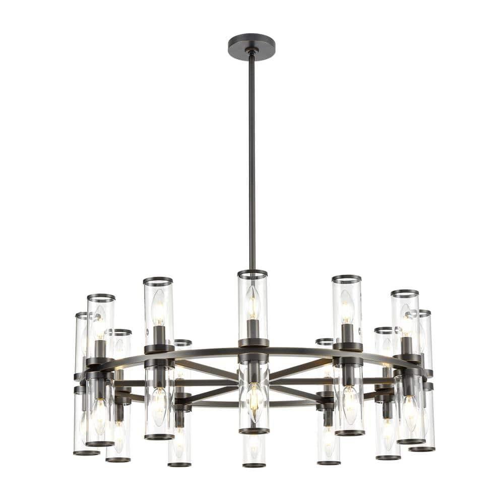 Revolve 24 - Light Dimmable Wagon Wheel Chandelier