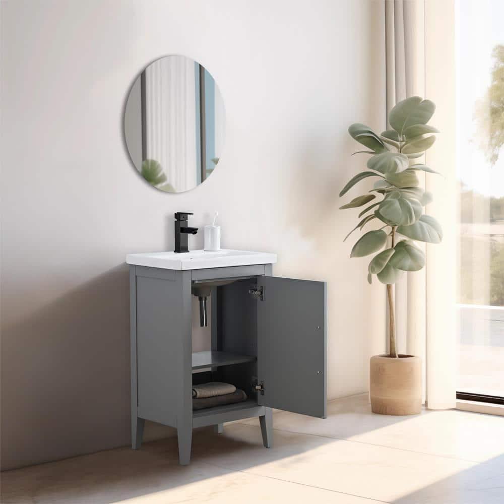 20'' Single Bathroom Vanity with Ceramic Top