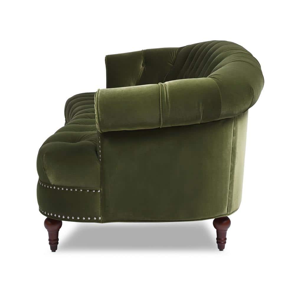 Jennifer Taylor Home La Rosa 84" Victorian Chesterfield Living Room Tufted Sofa Couch, Olive Green