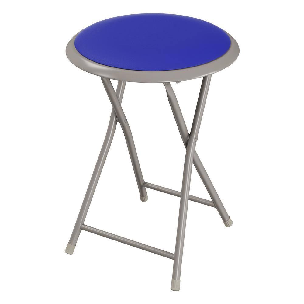 Lavish Home Backless 18-inch Folding Stool with 225lb Capacity (Blue)