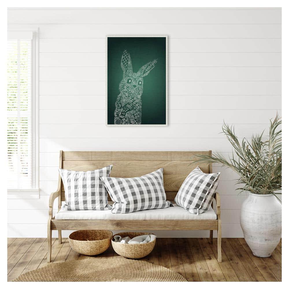 Amanti Art The Emerald Bunny by Ema Paraschiv Canvas Wall Art Print Framed 23 x 33-in.
