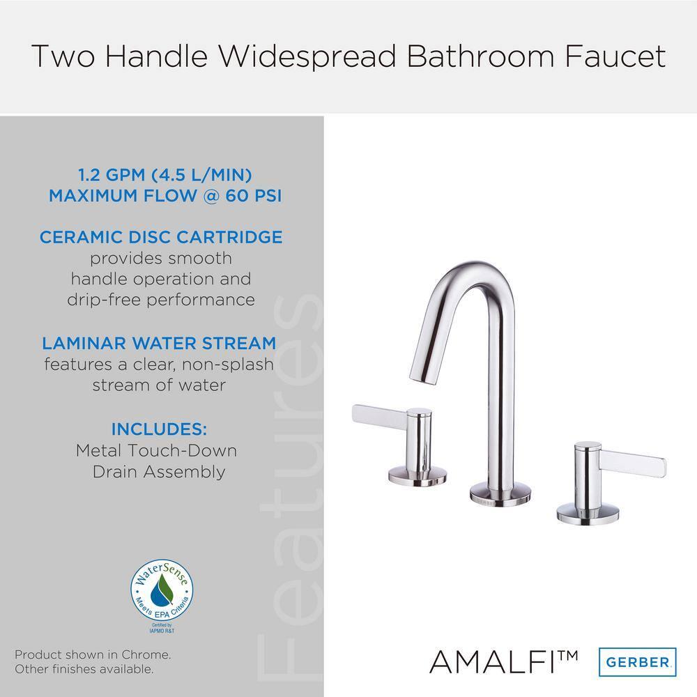 Amalfi Widespread Bathroom Faucet with Drain Assembly