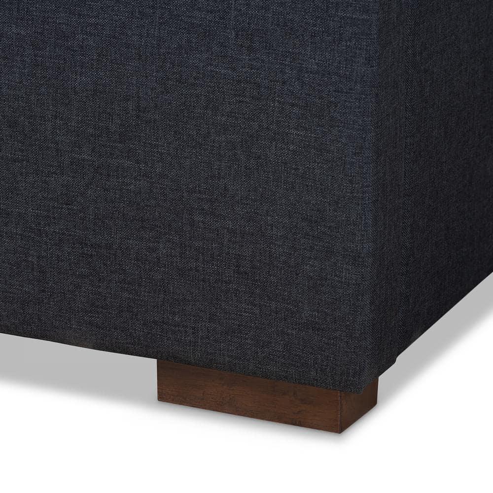 Baxton Studio Leni 4-Drawer Storage Queen Bed in Dark Gray