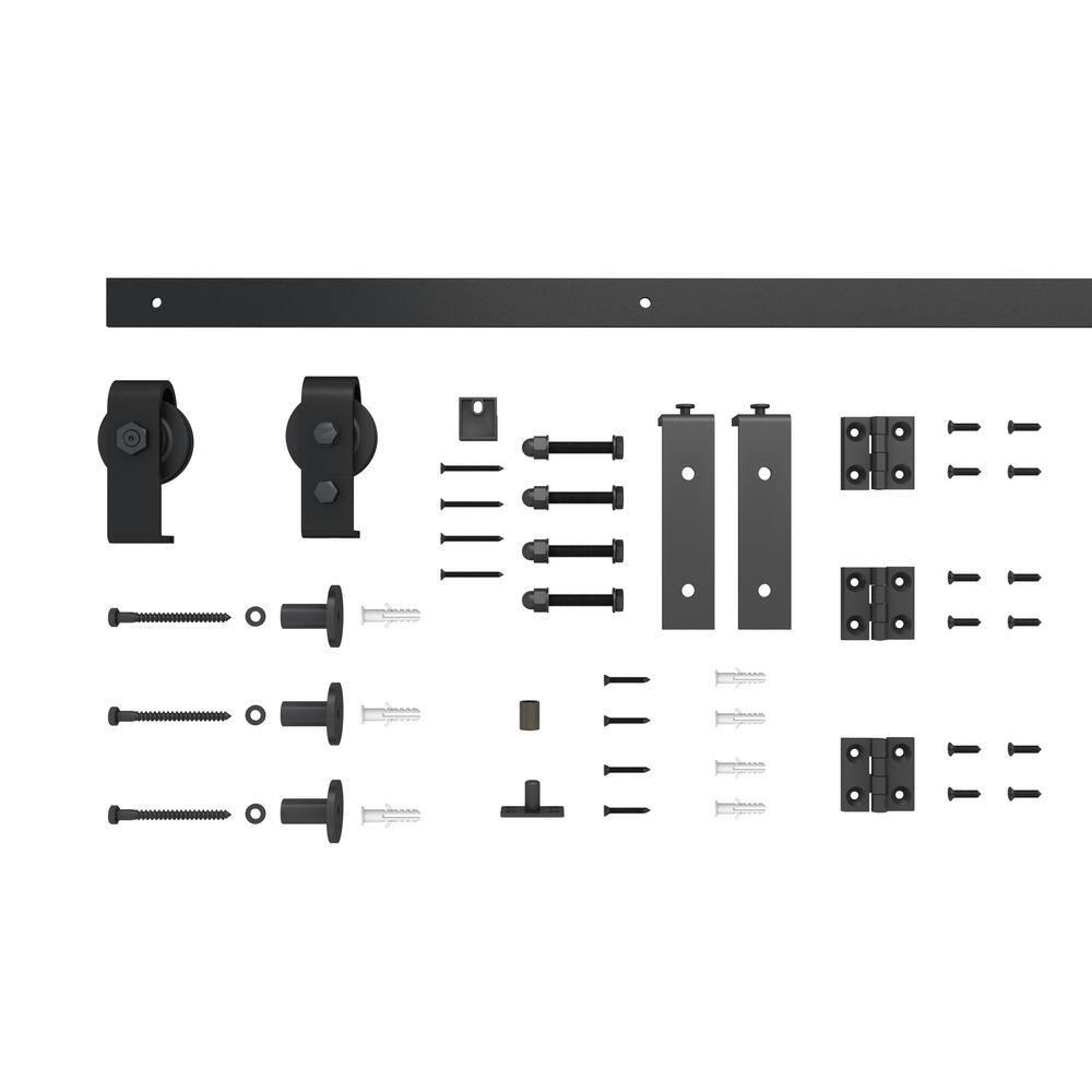 Calhome 84'' Solid Wood Barn Doors with Installation Hardware Kit Bi-Fold