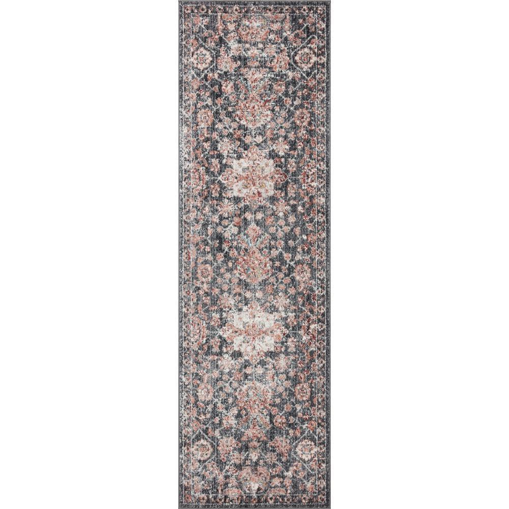 Loloi II Cassandra Collection CSN-03 Charcoal / Rust Oriental Area Rug 5'-3" x 7'-9"