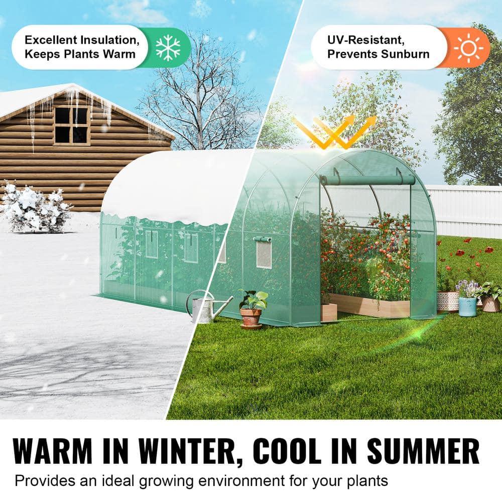 VEVOR Walk-in Tunnel Greenhouse Galvanized Frame PE Cover