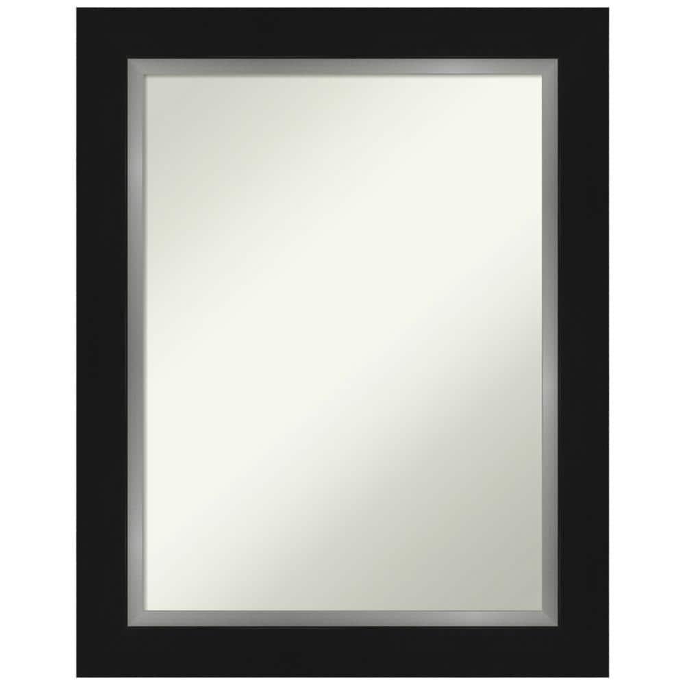 24" x 30" Non-Beveled Eva Bathroom Wall Mirror Black - Amanti Art: Polystyrene Frame, Wall Mount