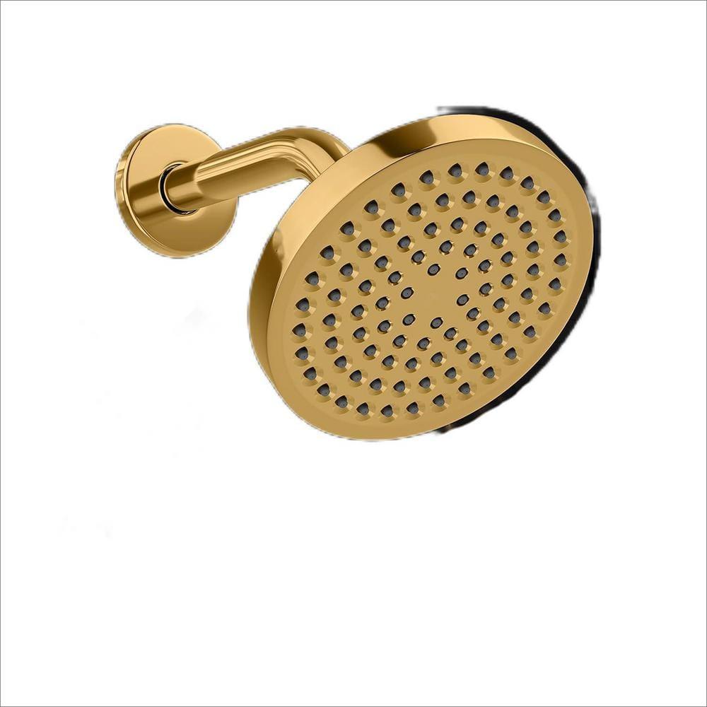SparkPod 6" Rain Shower Head with 6" Shower Arm - High Pressure Rain - Luxury Modern Look - No Hassle Tool-less 1-Min Installation - Water Saving Shower Head - Luxury Spa Experience (Egyptian Gold)