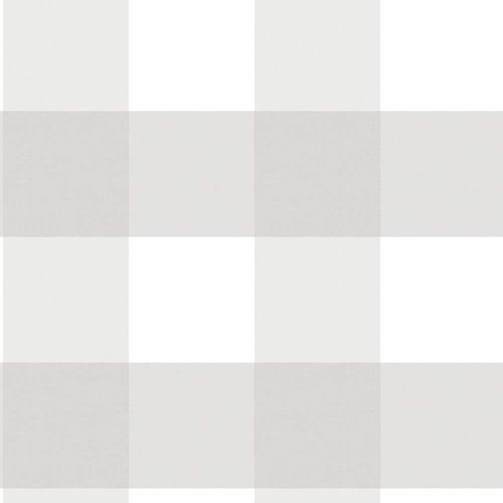 NuWallpaper Farmhouse Plaid Peel & Stick Wallpaper: Removable Vinyl, Self-Adhesive, Washable, Classic Gray Pattern, 30.75 Sq Ft Coverage