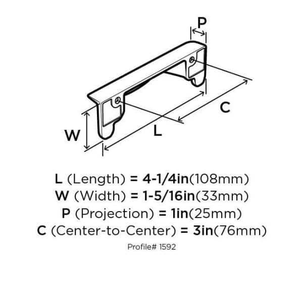 Inspirations 3" Center to Center Cup/Bin Pull