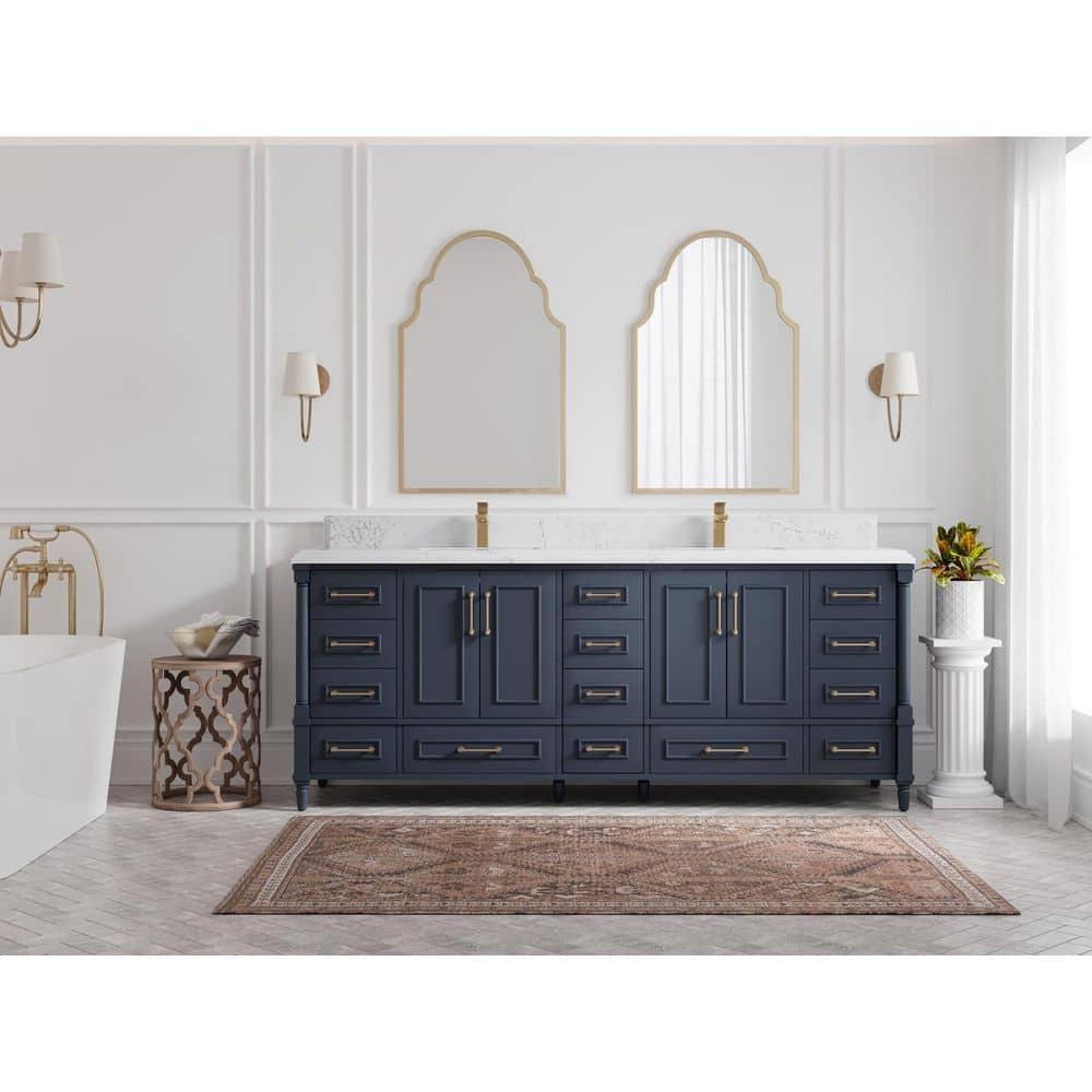 Willow Collections Aberdeen 84'' Double Bathroom Vanity with Quartz Top