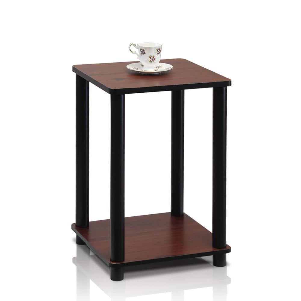 Furinno Turn-N-Tube Haydn Engineered Wood End Table in Dark Cherry/Black