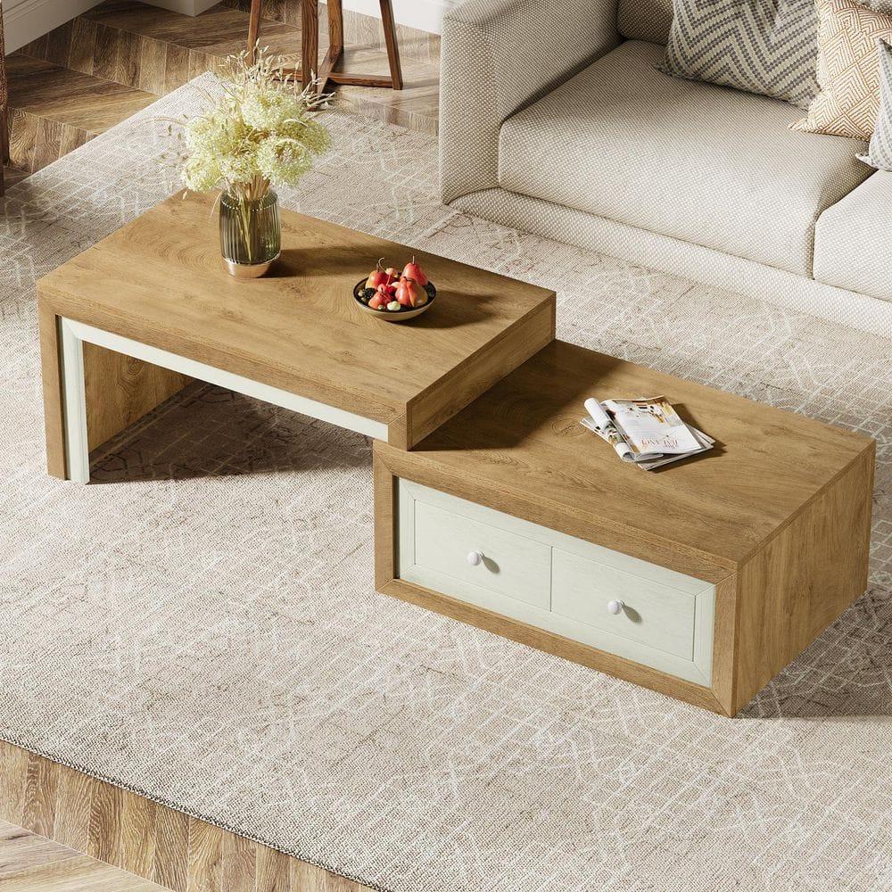 Tribesigns Extendable Coffee Table with 2 Drawers