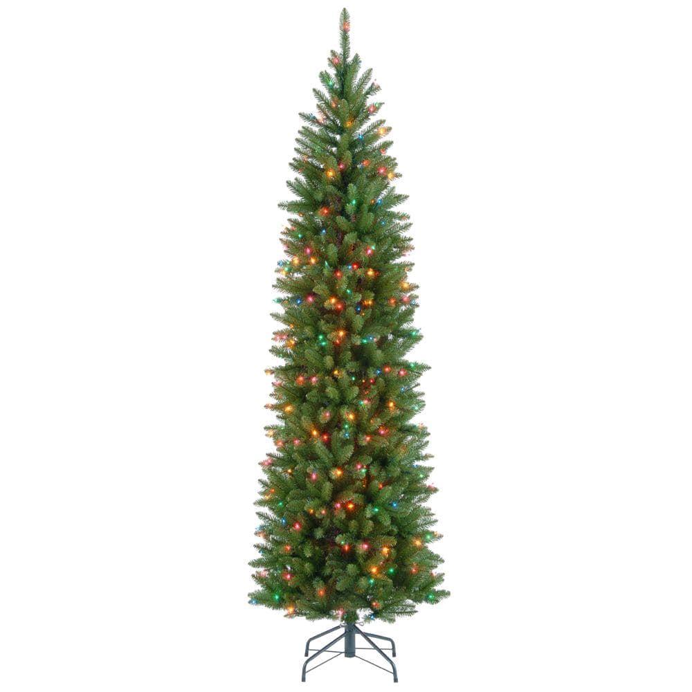 7.5' Prelit Slim Kingswood Fir Artificial Christmas Tree Multicolor Lights - National Tree Company