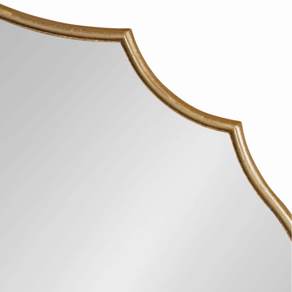 24" x 36" Leanna Scalloped Oval Decorative Wall Mirror Gold - Kate & Laurel All Things Decor
