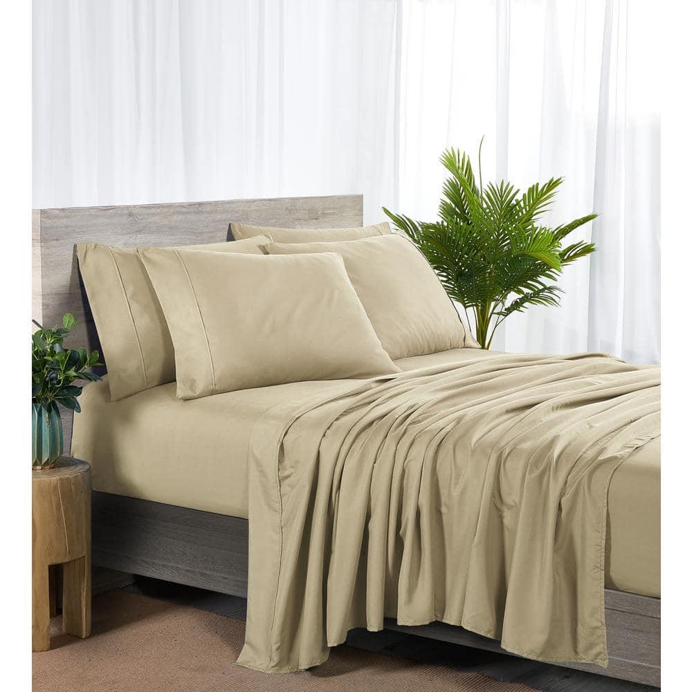 Bed Bath Fashions Bibb Home 2000 Count 6-Piece Rayon From Bamboo Sheet Set with Snug Grip