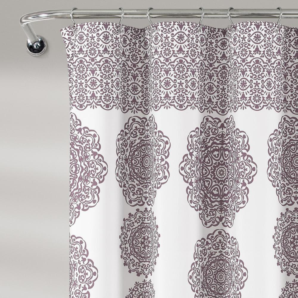 Lush Decor Stripe Medallion Shower Curtain