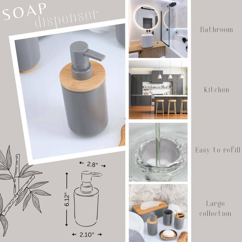 Evideco Padang Soap and Lotion Dispenser with Bamboo