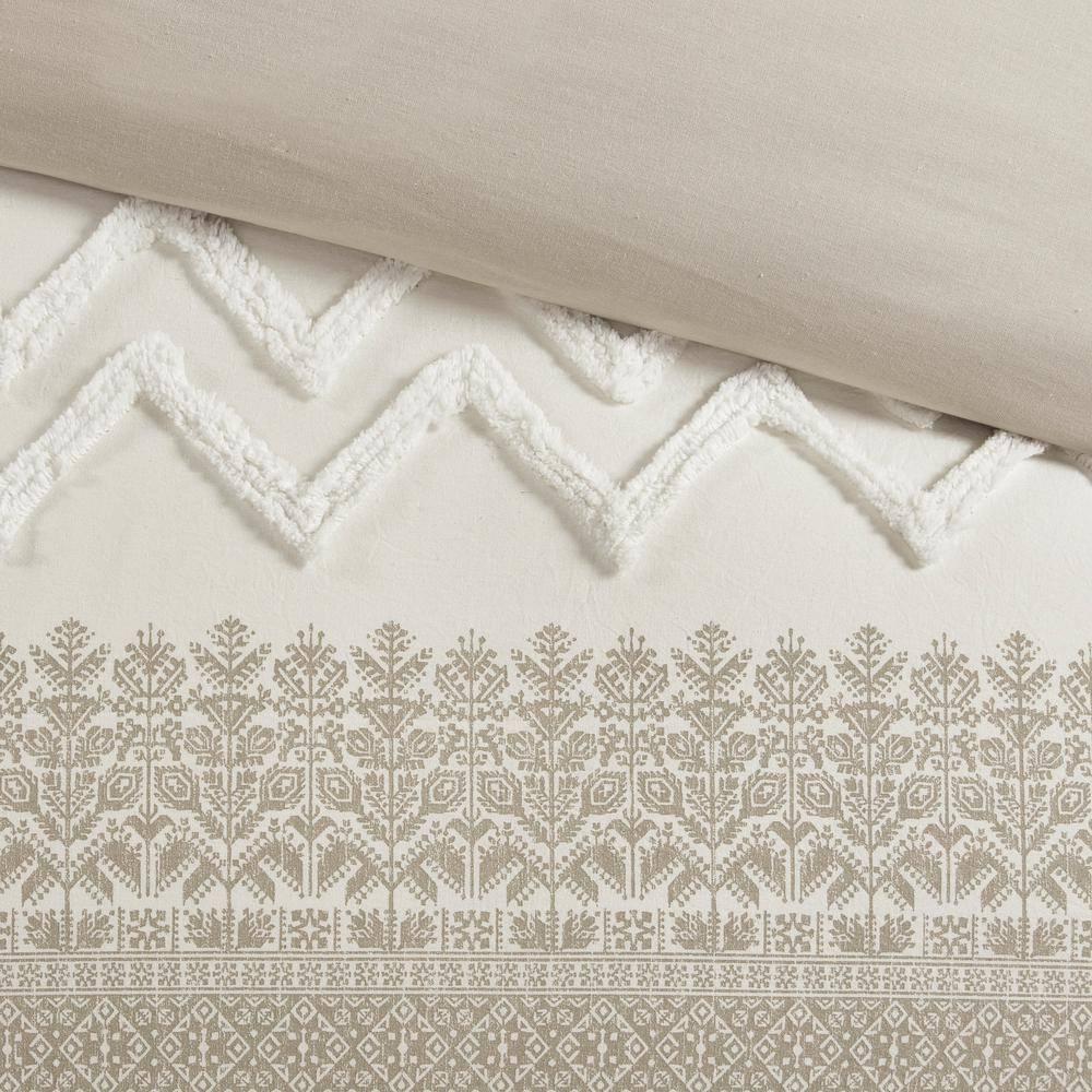 INK+IVY Mila 3 Piece Cotton Comforter Set with Chenille Tufting