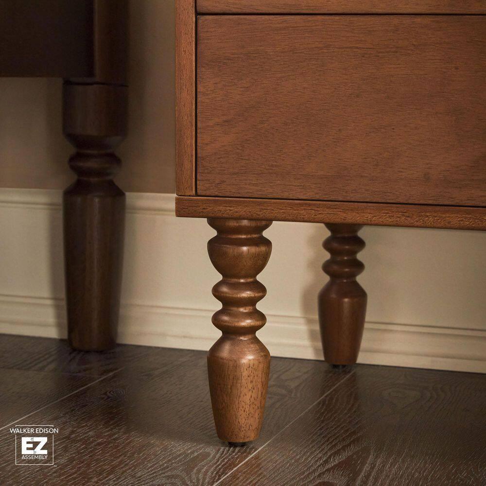 Vivienne Easy Assembly Solid Wood Spindle 2-Drawer Nightstand