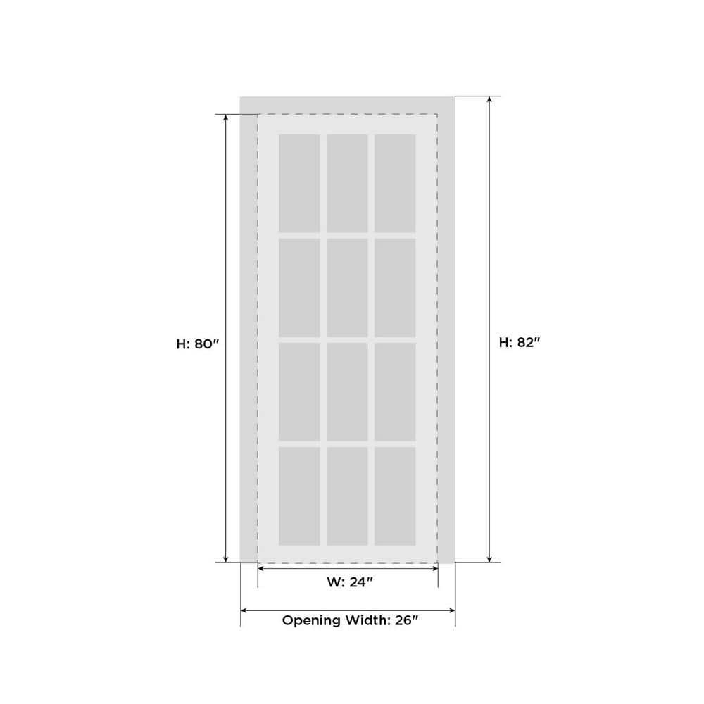 Interior Solid French Pre-Hung Door Frosted Glass | Veregio 7412 White Silk | Single Regular Panel Frame Trims Handle | Bathroom Bedroom Sturdy Doors -24" x 80"