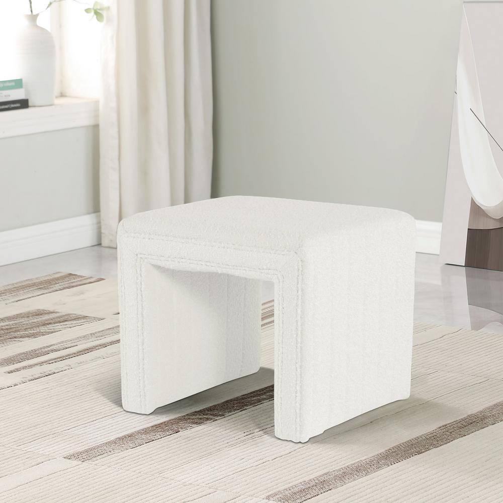 Hokku Designs Modern Channel Tufted Ottoman for Living Room & Bedroom