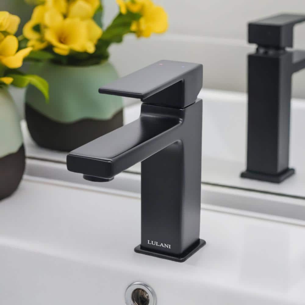 Lulani BA-600-01MB Lulani Capri Single Hole Bathroom Faucet with Drain Assembly