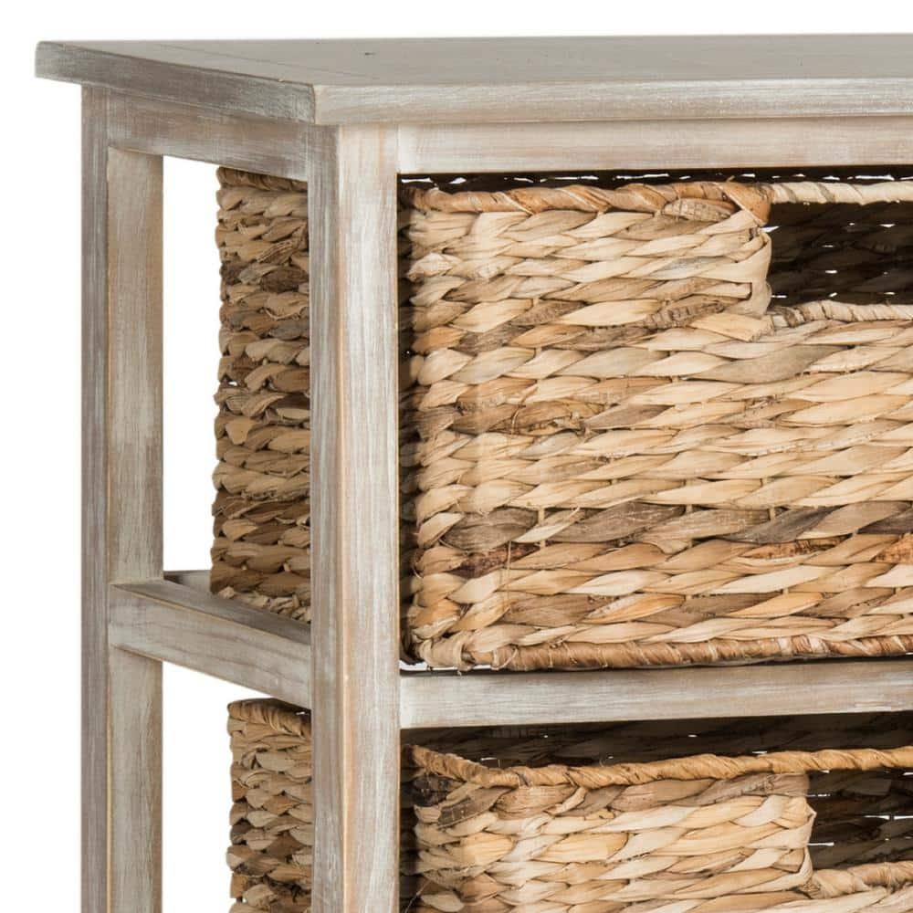 Keenan 6 Basket Storage Chest - AMH5740 - White Wash - Safavieh Couture