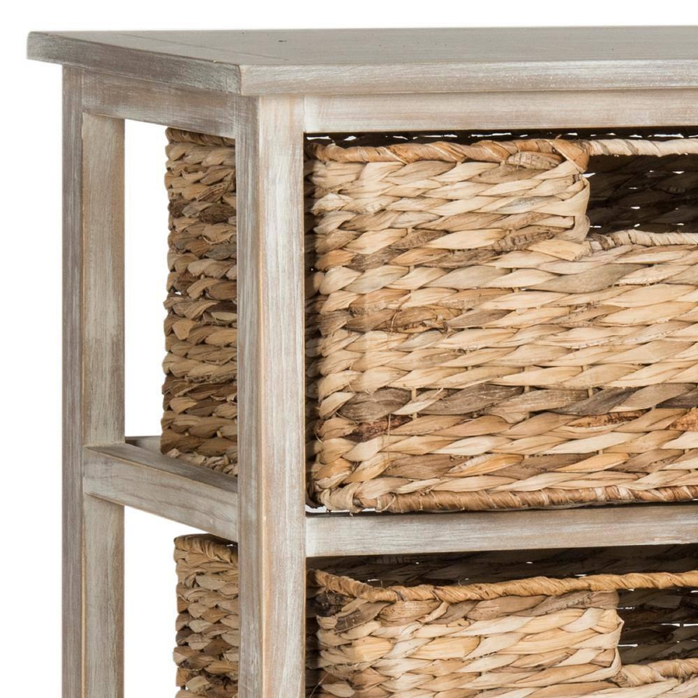 Keenan 6 Basket Storage Chest - AMH5740 - White Wash - Safavieh Couture
