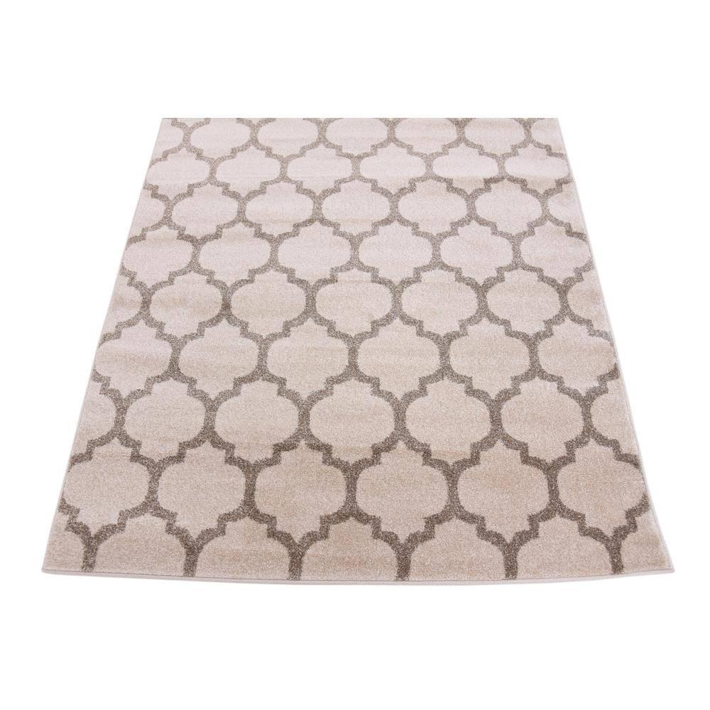 Unique Loom 4' 1 x 6' 1 Trellis Philadelphia Beige and Light Brown Area Rug