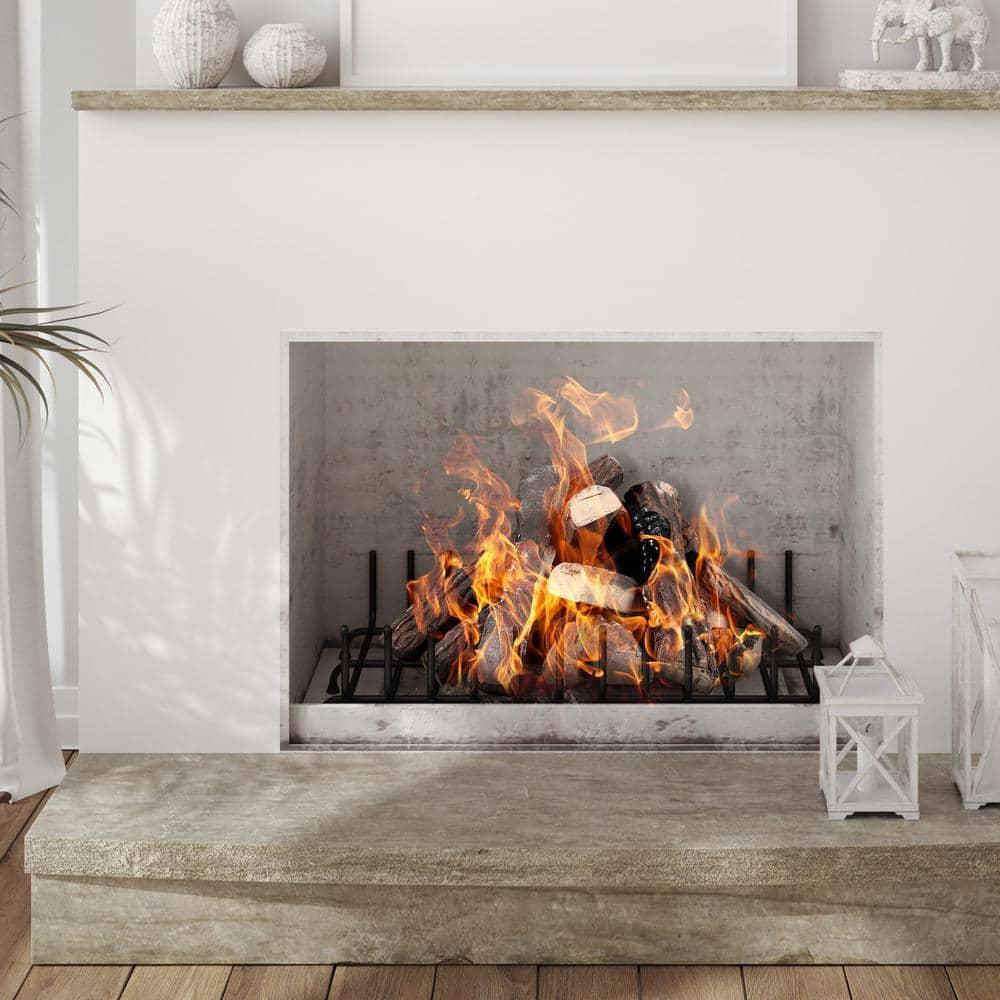 SKYSHALO 10 Piece Ceramic Fireplace Logs, Durable Decorative Logs for Gas Fireplaces, Realistic and Heat-Resistant, Ideal for Indoor and Outdoor Firebowls, Easily Stackable