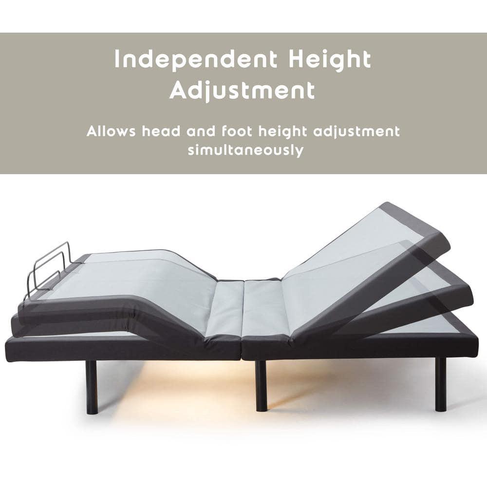 Clara Clark Clara Clark Massaging Zero Gravity, Zero Clearance Adjustable Bed with Wireless Remote, USB Ports & LED Lights