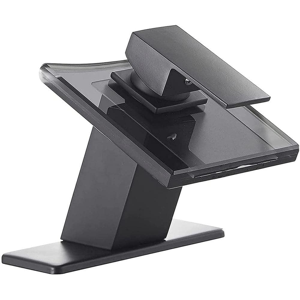 Matte Black Bathroom Faucet with Glass Waterfall Design, Single Handle for Sink, Modern Vanity Faucets with Supply Lines, Lavatory Basin Bath Mixer Tap, Deck Mounted