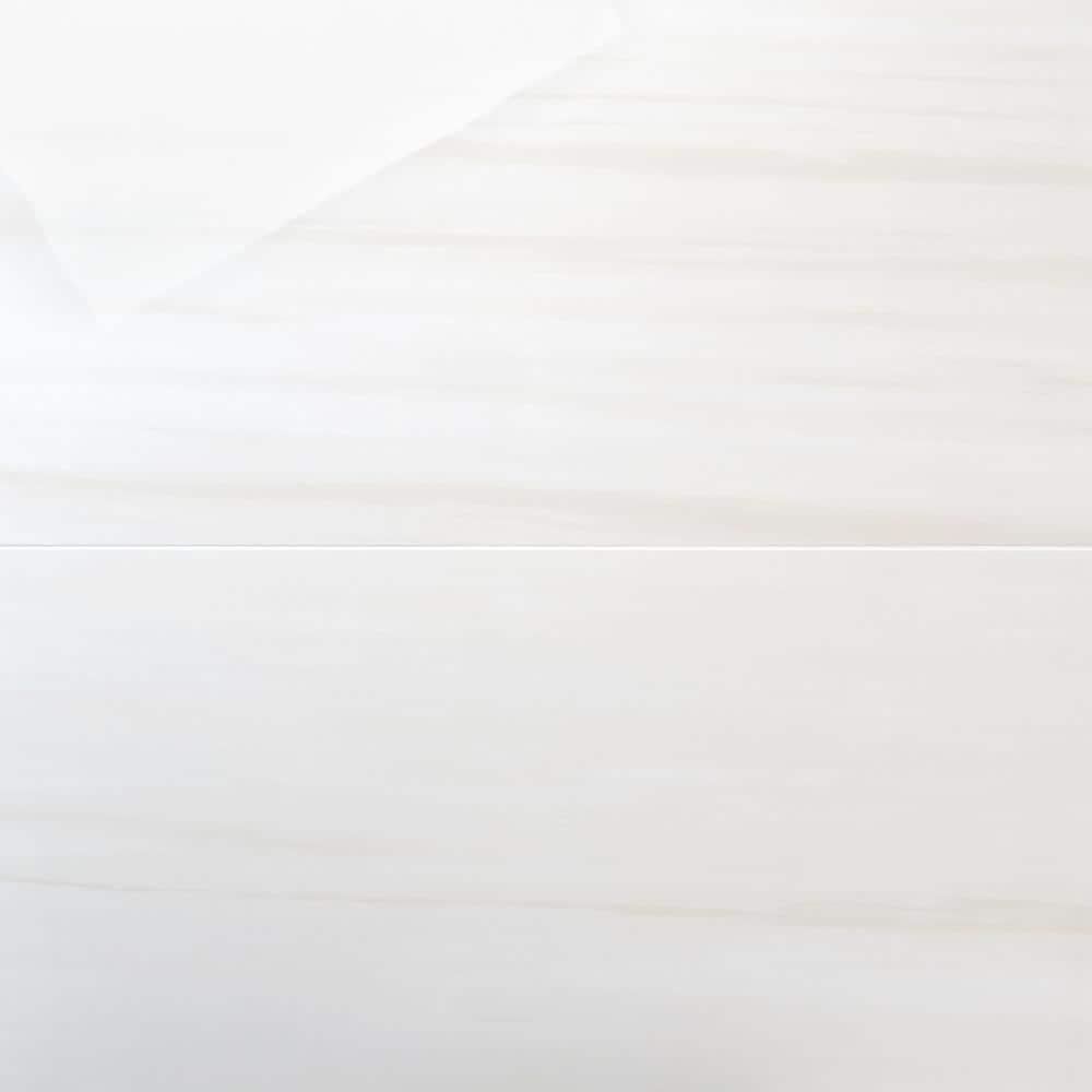 Bond Tile Terius Dolomite Warm White 23.54" x 47.24" Polished Marble Look Porcelain Floor and Wall Tile