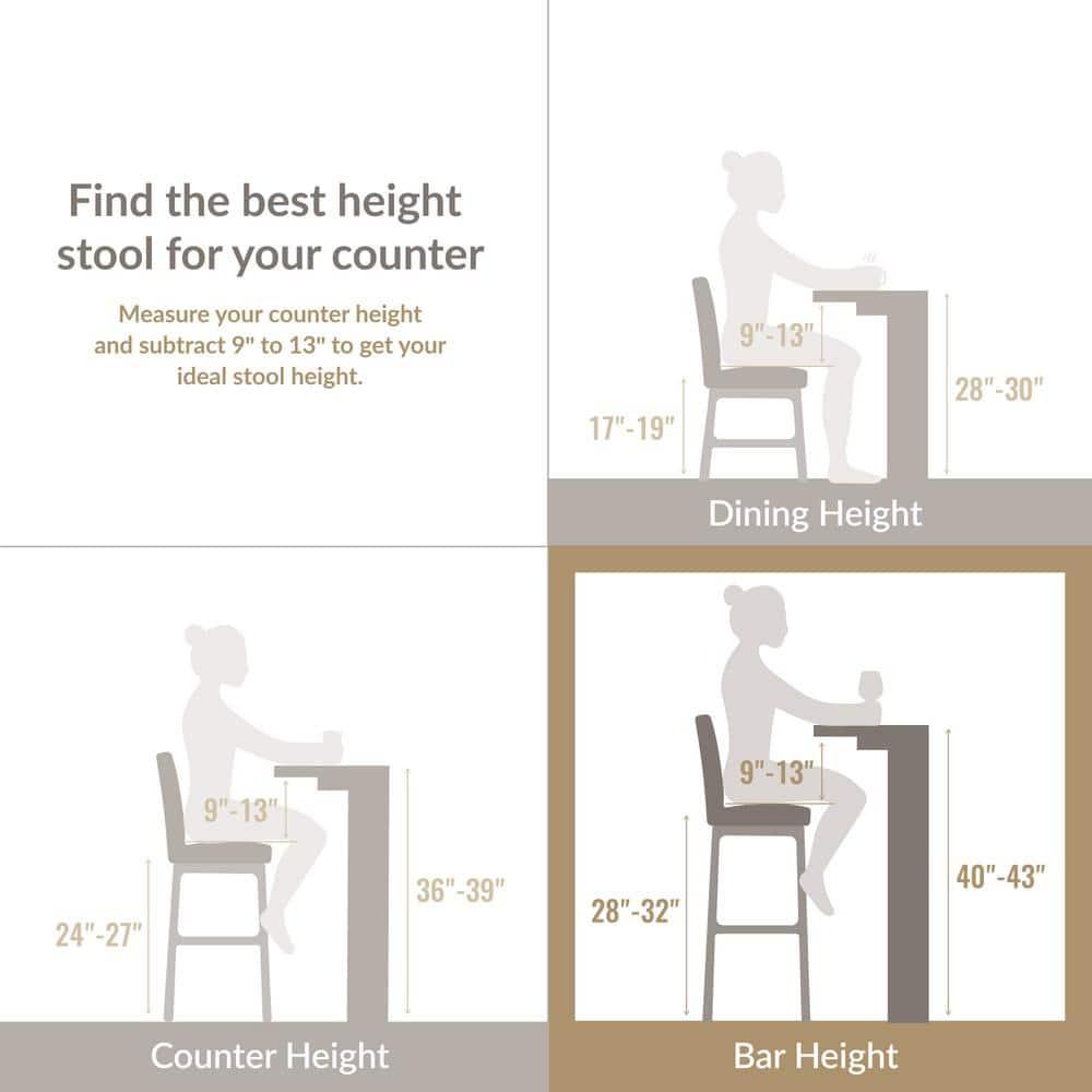 Brax Bar Height 28-inches Stool Natural White Sand, with Upholstered Back and Wood Base - 2-Pack