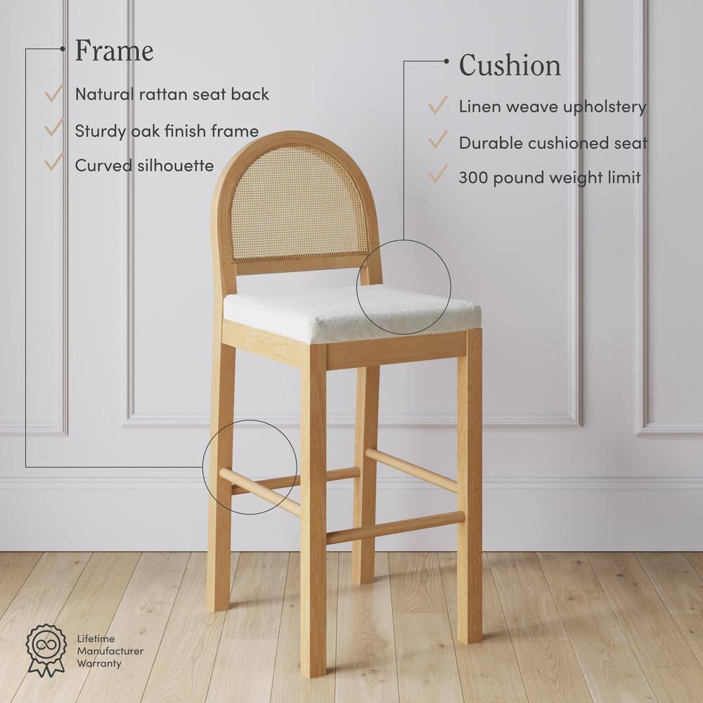 Nathan James Bailey Upholstered Counter Stool with Solid Wood Frame