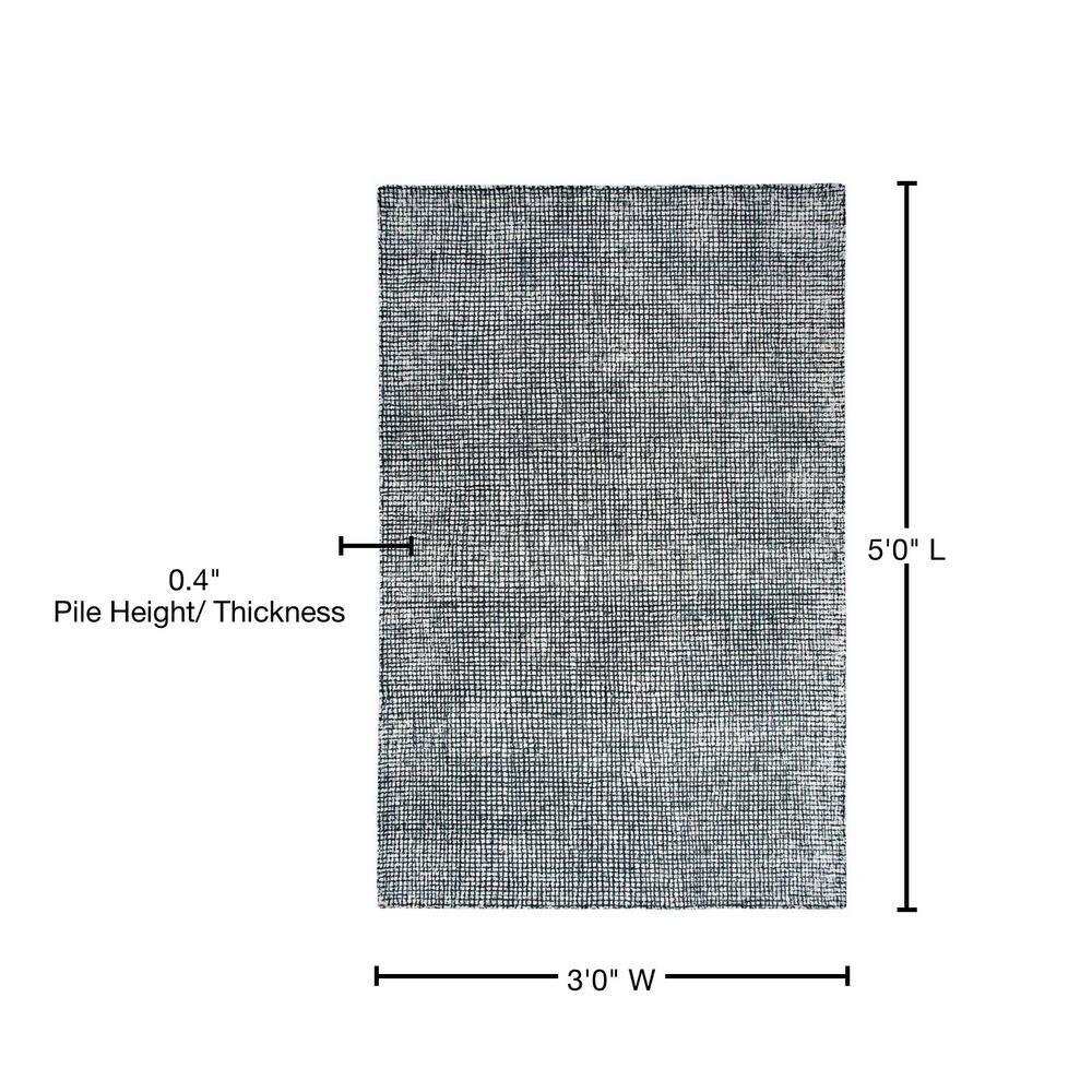 Alora Decor Storm 3' x 5' Tweed Black/Beige Hand-Tufted Area Rug
